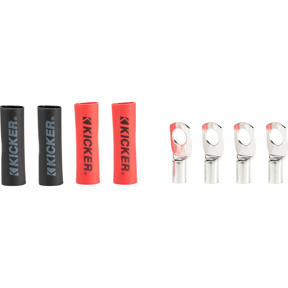 KICKER RT8 Nickel Plated 8AWG 516 Ring Terminal  4Pack 47RT8