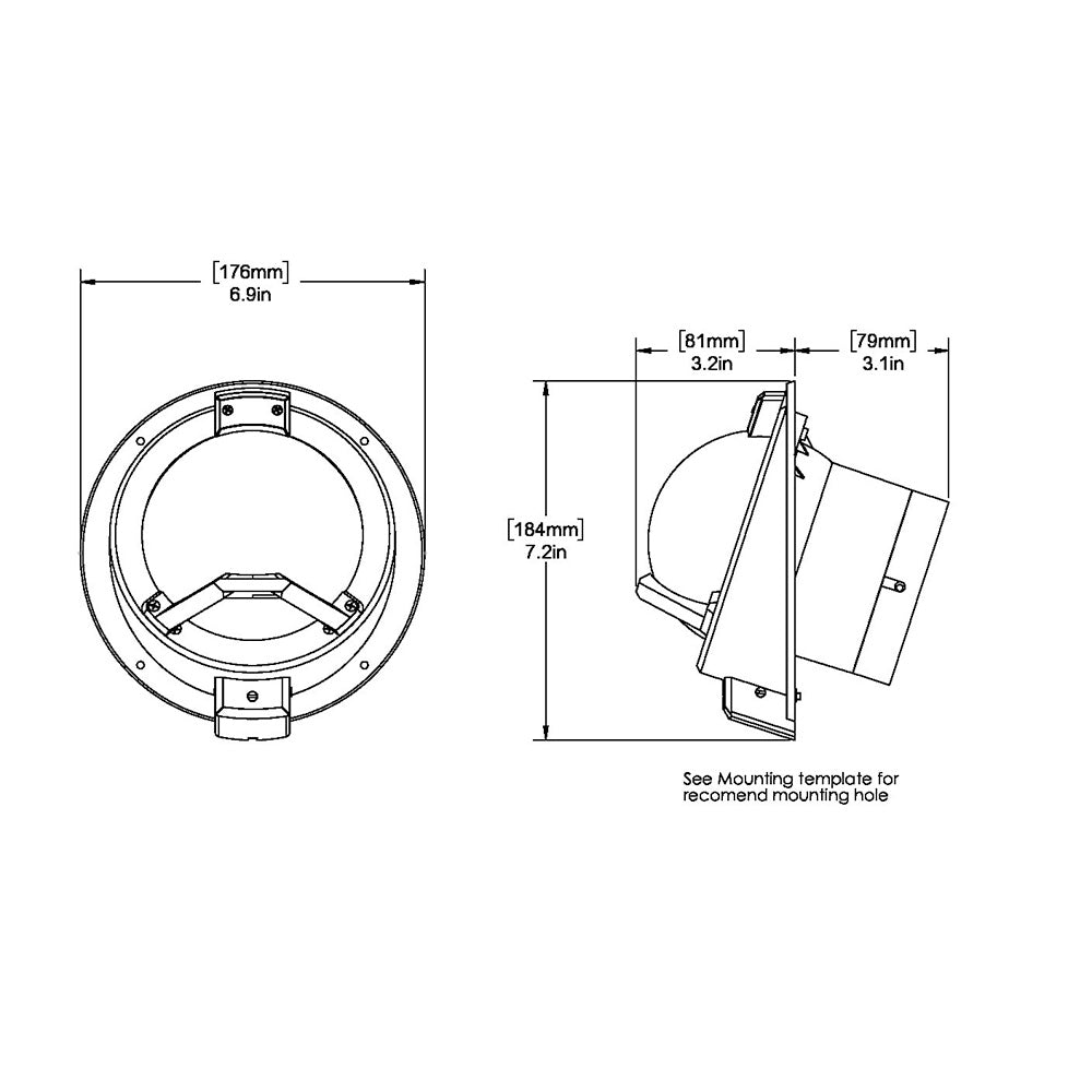 Ritchie BN202 Navigator Compass  Bulkhead Mount  Black BN202