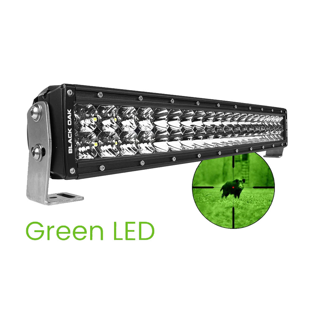 Black Oak Curved Double Row Combo Green Hog Hunting 20 Pro Series 30 LED Light Bar 20CGD3OS