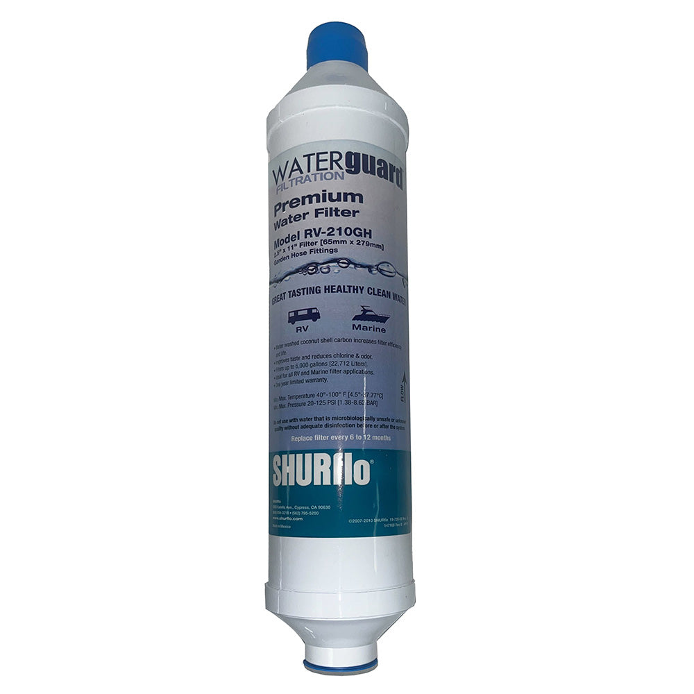 Shurflo by Pentair City Water Entry InLine Filter wGarden Hose Ends RV210GHA