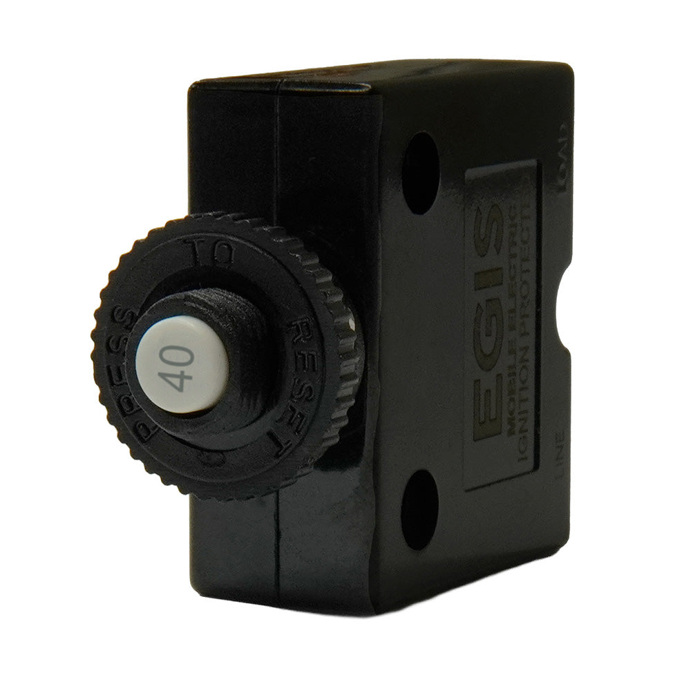 Egis 40A Push Button Panel Mount Circuit Breaker  Spade Terminal 471140