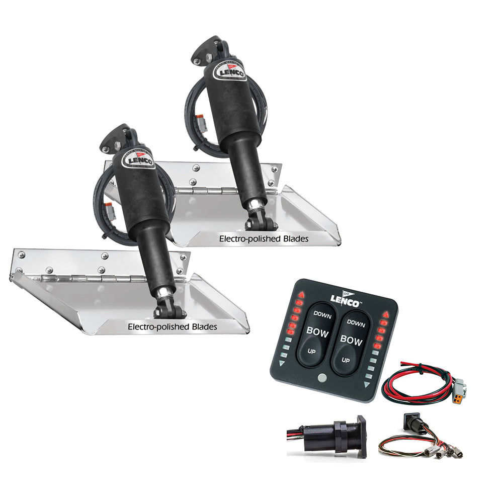 Lenco 12 x 9 Standard Performance Trim Tab Kit wLED Indicator Switch Kit 12V RT12X9I