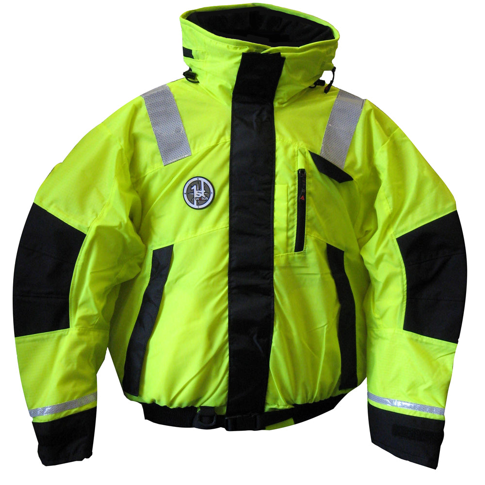 First Watch AB1100 Flotation Bomber Jacket  HiVis YellowBlack  Large AB1100HVL