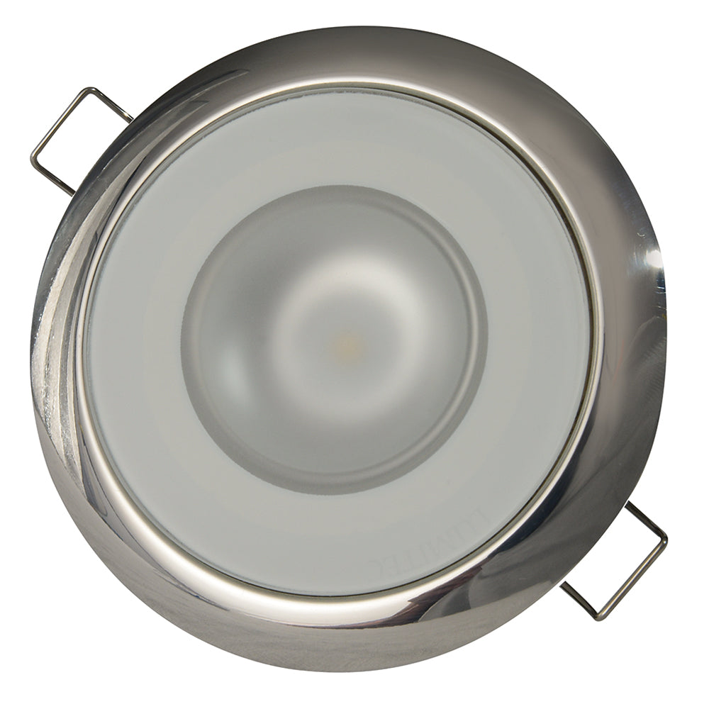 Lumitec Mirage  Flush Mount Down Light  Glass FinishPolished SS  4Color RedBluePurple Non Dimming wWhite Dimming 113110