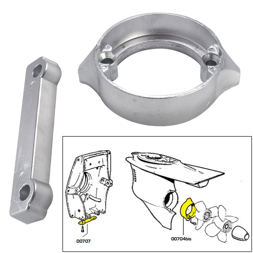 Tecnoseal Anode Kit wHardware  Volvo DuoProp 280  Zinc 20702