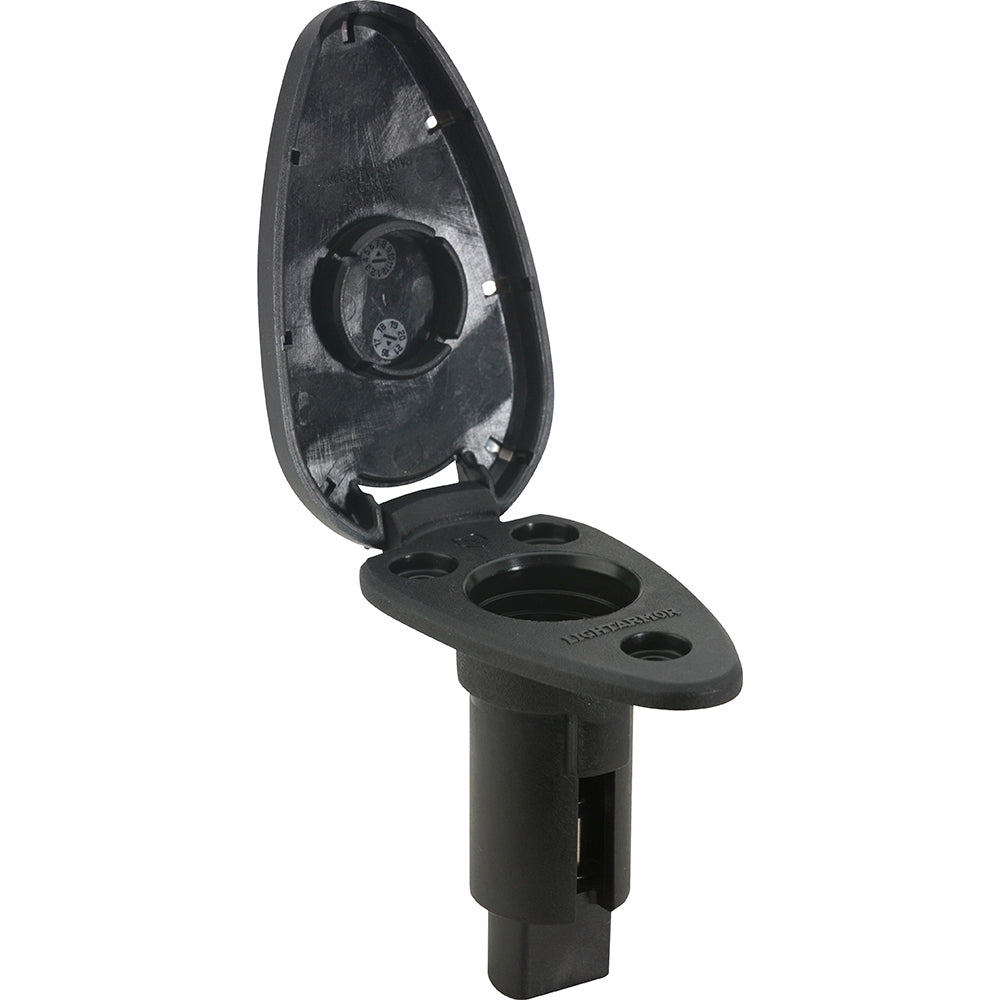 Attwood LightArmor PlugIn Base  2 Pin  Black  Teardrop 910T2PB7