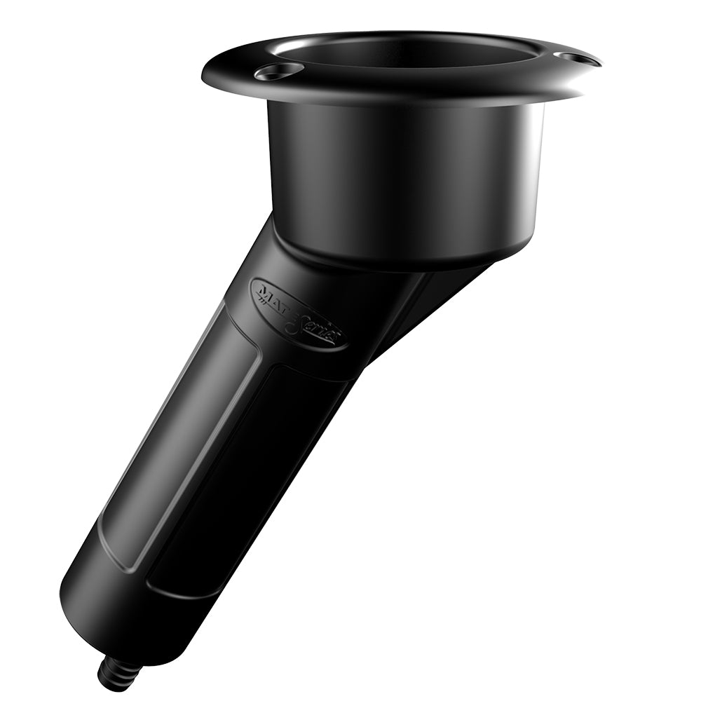 Mate Series Plastic 30 Rod  Cup Holder  Drain  Round Top  Black P1030DB