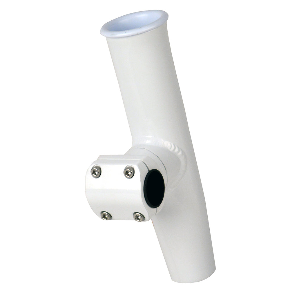 CE Smith Adjustable Mid Mount Rod Holder  78 or 1 OD  White Powder Coat Aluminum wSleeve  Hex Key 53773