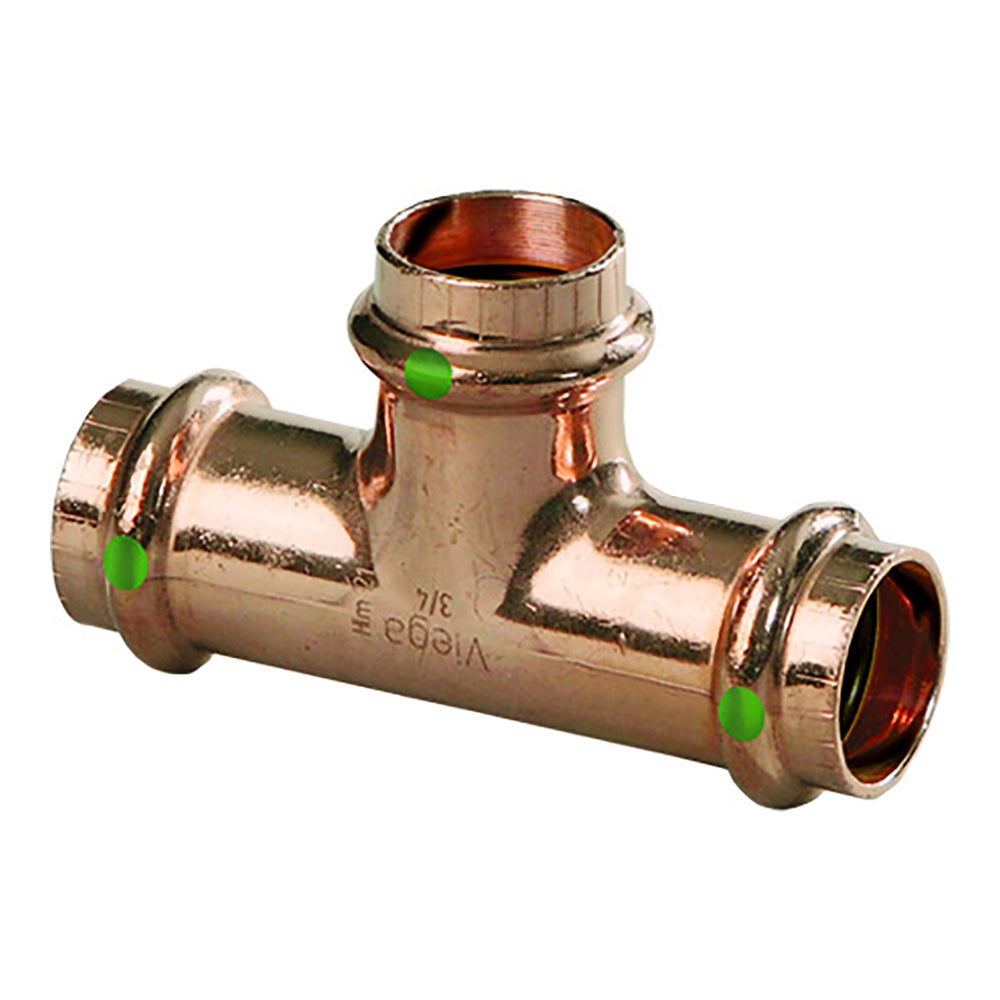 Viega ProPress 1 Copper Tee  Triple Press Connection  Smart Connect Technology 77412