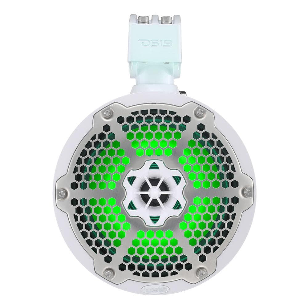 DS18 Hydro 65 Neodymium Wakeboard Speakers with 1 Driver and RGB LED Lights  450W  White NXLX6TPNEOWH