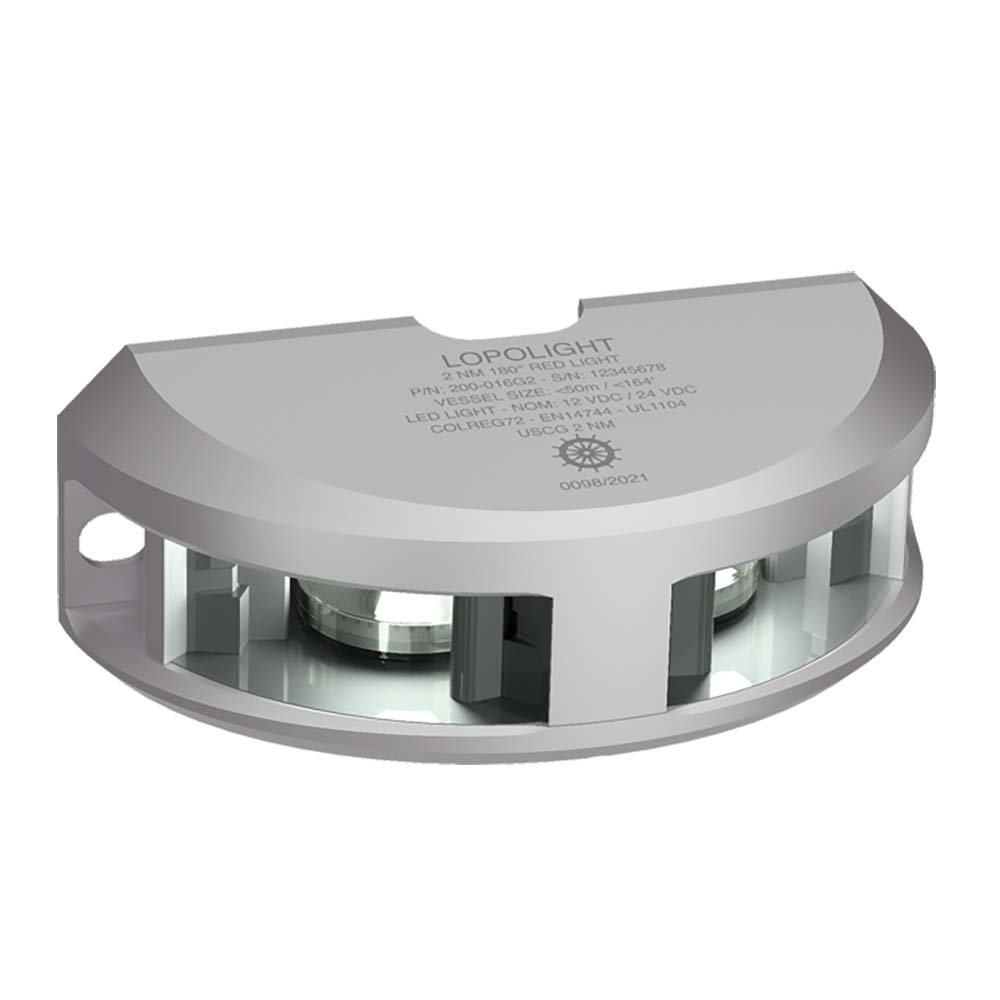 Lopolight Series 200024  Navigation Light  2NM  Vertical Mount  White  Silver Housing 200024G2