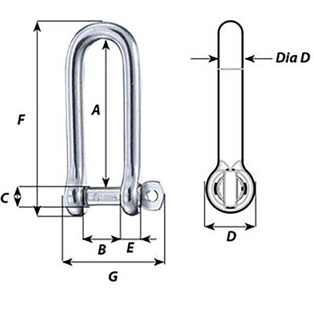 Wichard Captive Pin Long D Shackle  Diameter 10mm  1332 01415