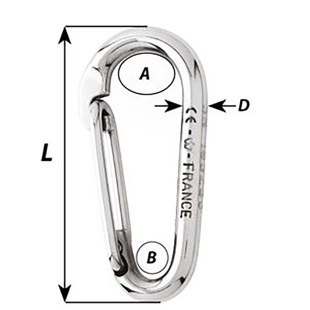 Wichard Symmetric Carbin Hook Without Eye  Length 120mm  1532 02337