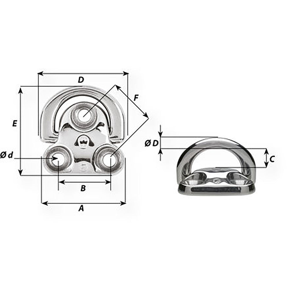 Wichard Folding Pad Eye  Diameter 516 06605