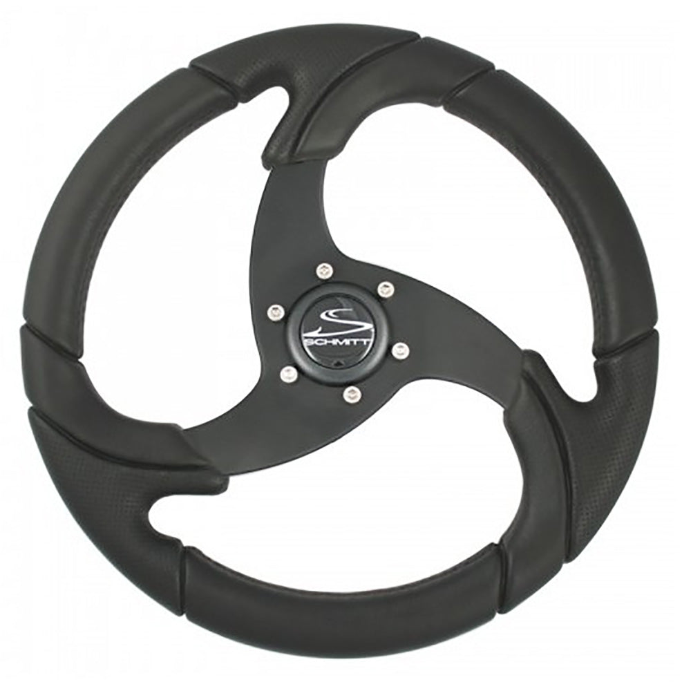 Schmitt Marine Folletto 142 Wheel  Black Polyurethane  34 Tapered Shaft wBlack Center Cap PU021104R