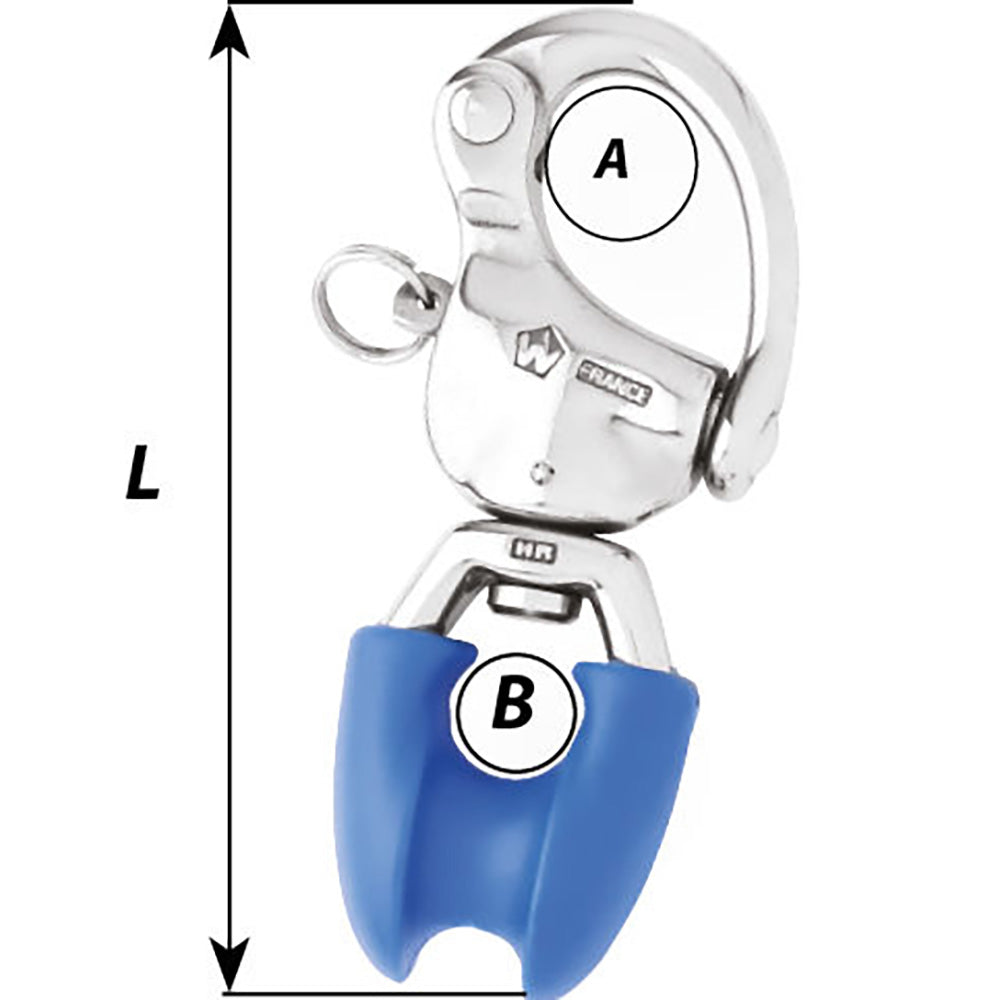 Wichard HR Snap Shackle With Thimble Eye  110mm Length  42164 02495
