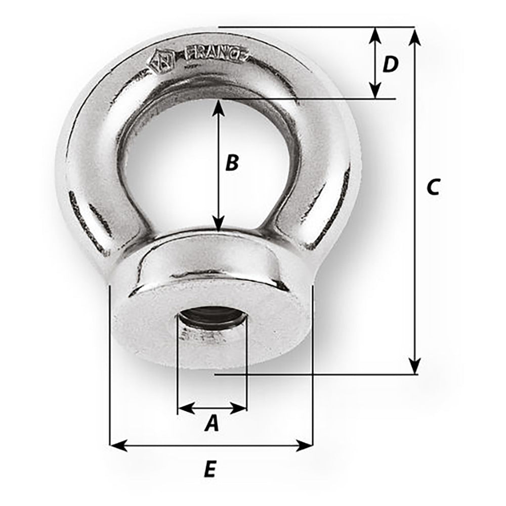 Wichard 12mm Eye Nut  Thread M12 x 175mm 06366