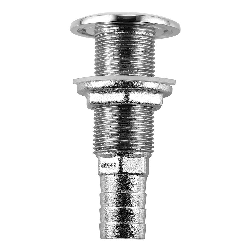 Attwood Stainless Steel ThruHull Standard Straight Barbed  58 Inner Diameter 665463