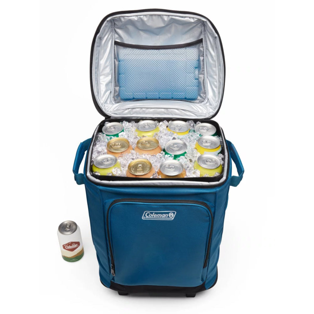 Coleman CHILLER 42Can SoftSided Portable Cooler wWheels  Deep Ocean 2158120