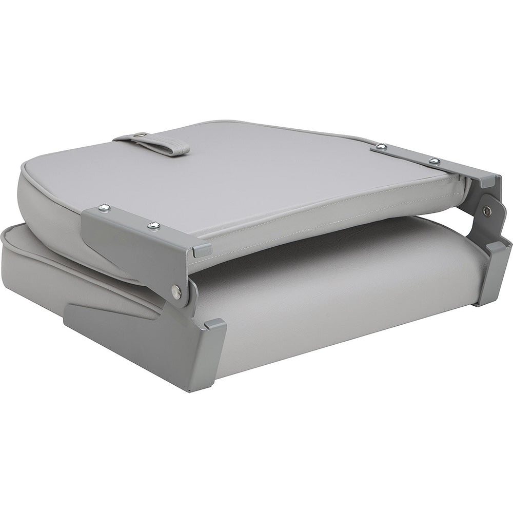 Attwood SwivlEze Low Back Padded Flip Seat  Grey 98395GY