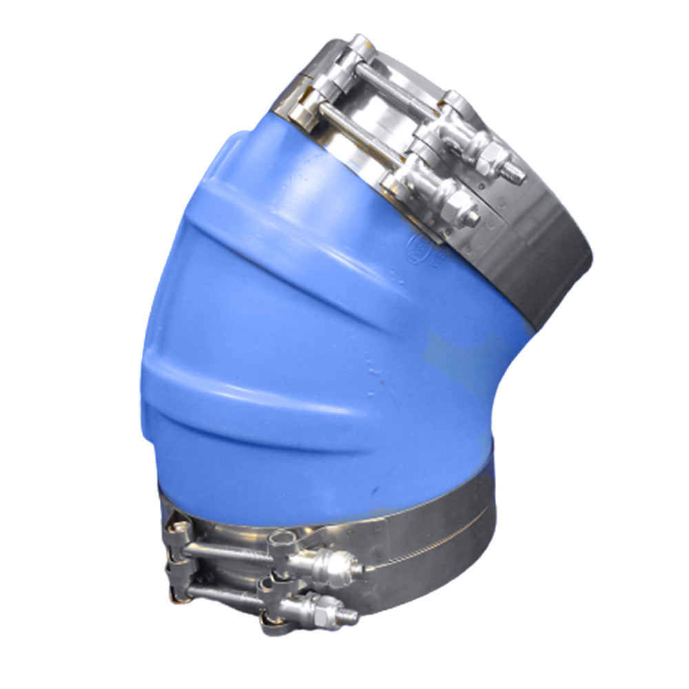 Trident Marine 8 ID 45Degree Blue Silicone Molded Wet Exhaust Elbow w4 TBolt Clamps 240V80000SS